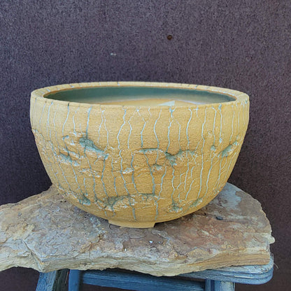 Cracked Ochre Vessel No. 45 handmade ceramic planter