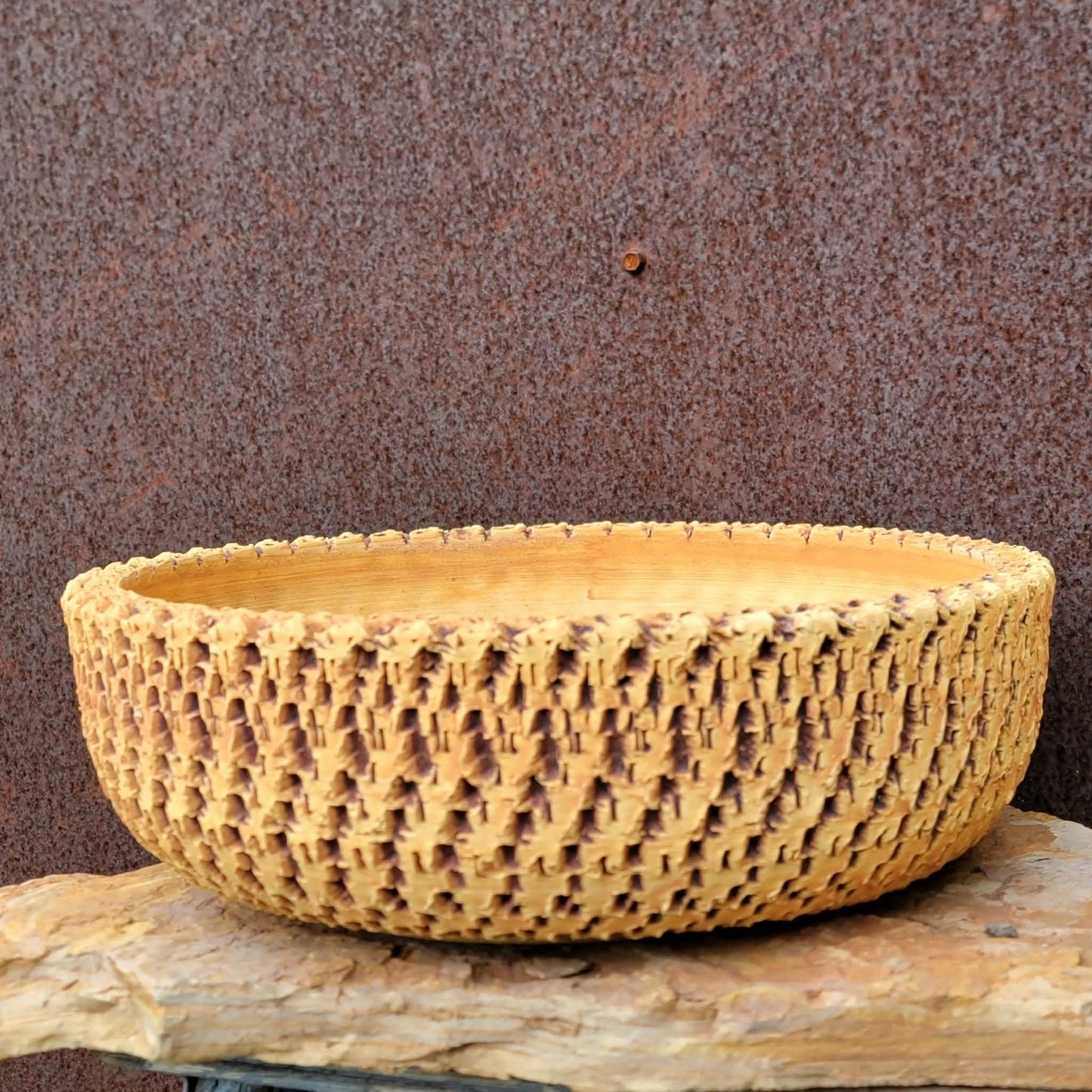 Woven Earth Bowl No. 44 handmade ceramic planter