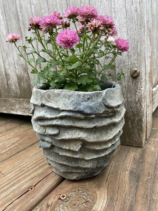 Palm Leaf Concrete Planter