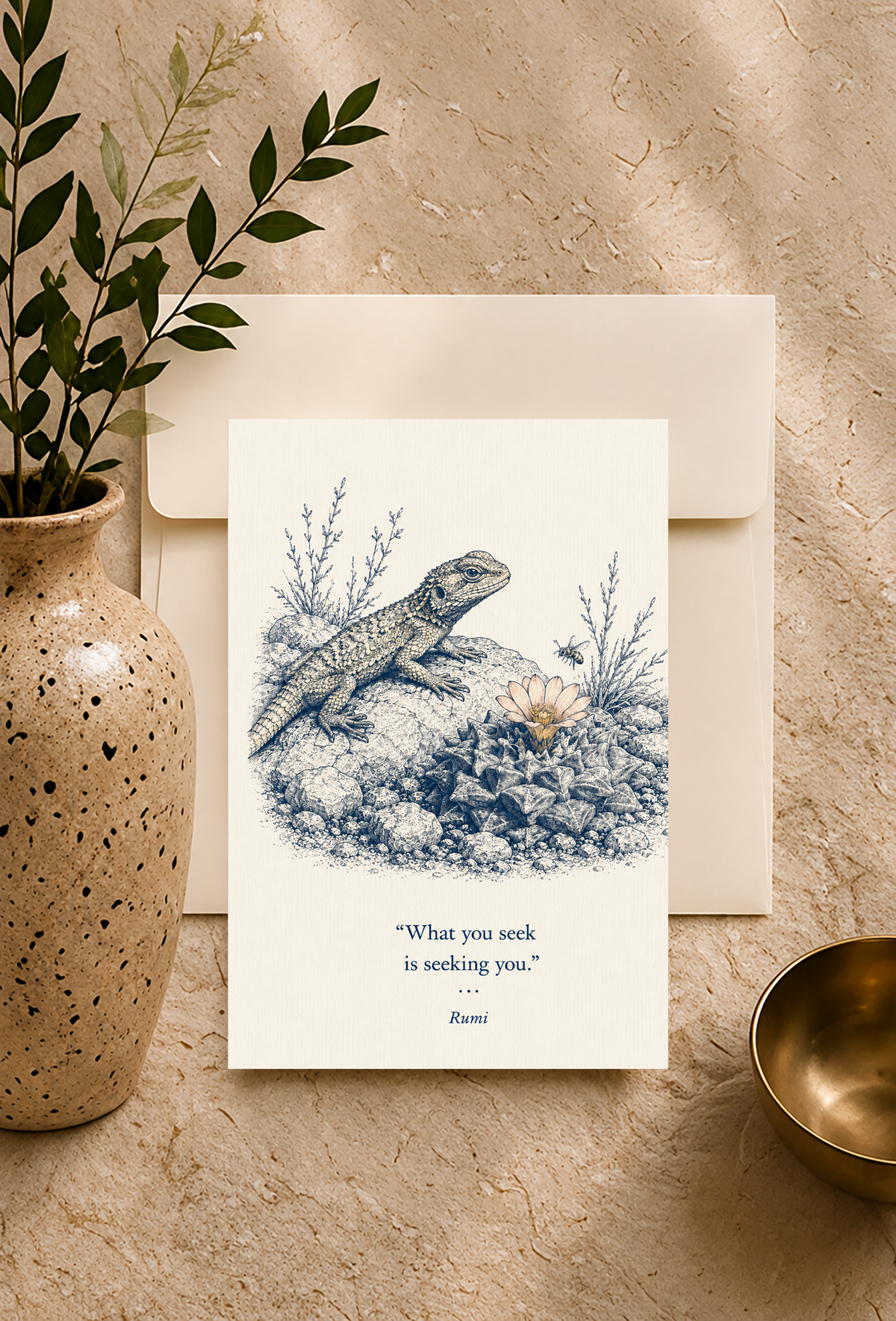 Desert Lizard — Small Society Art Card
