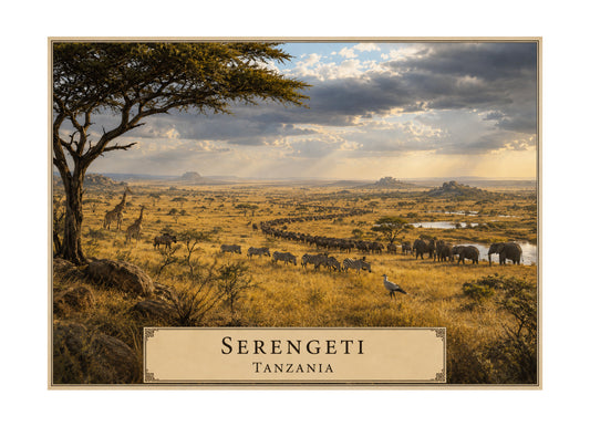 Serengeti botanical expedition 5 x 7 art card by Shangri-Ha Cactus Ranch