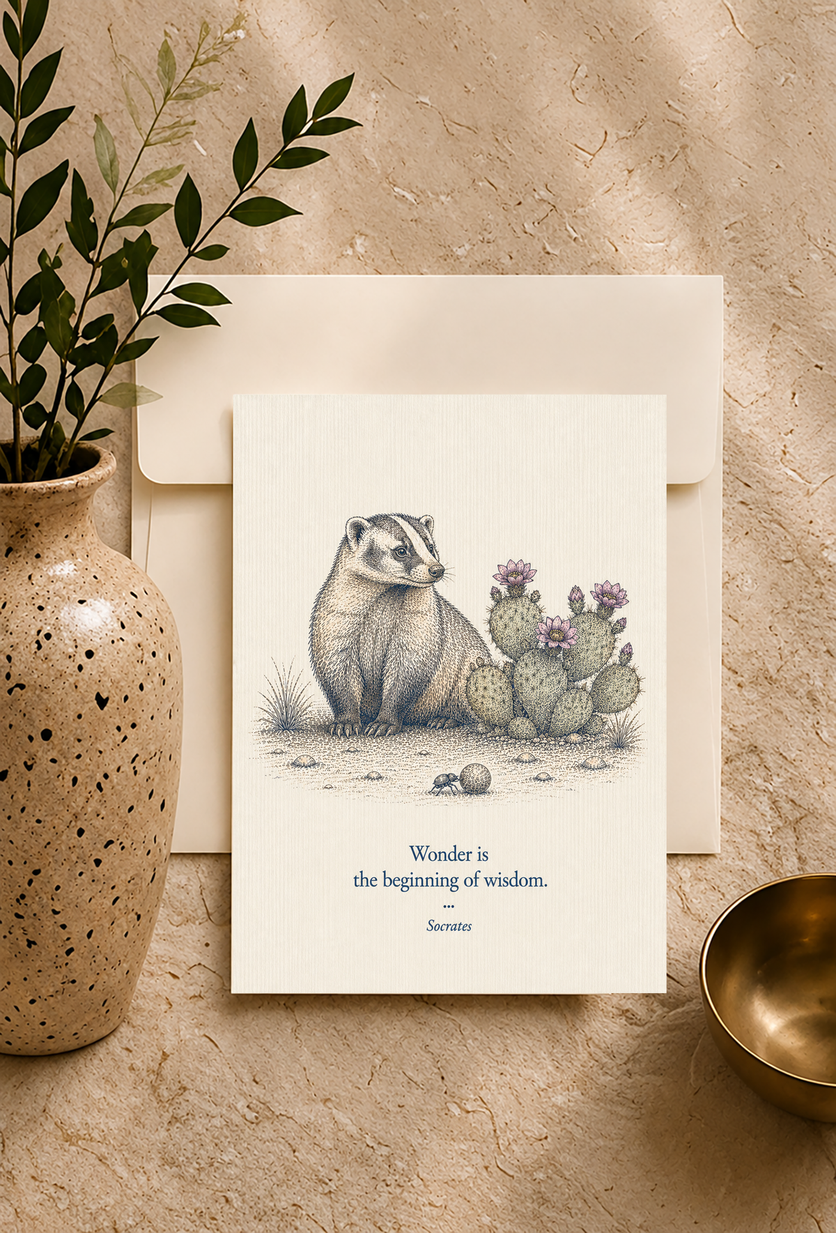 American Badger — Small Society Art Card