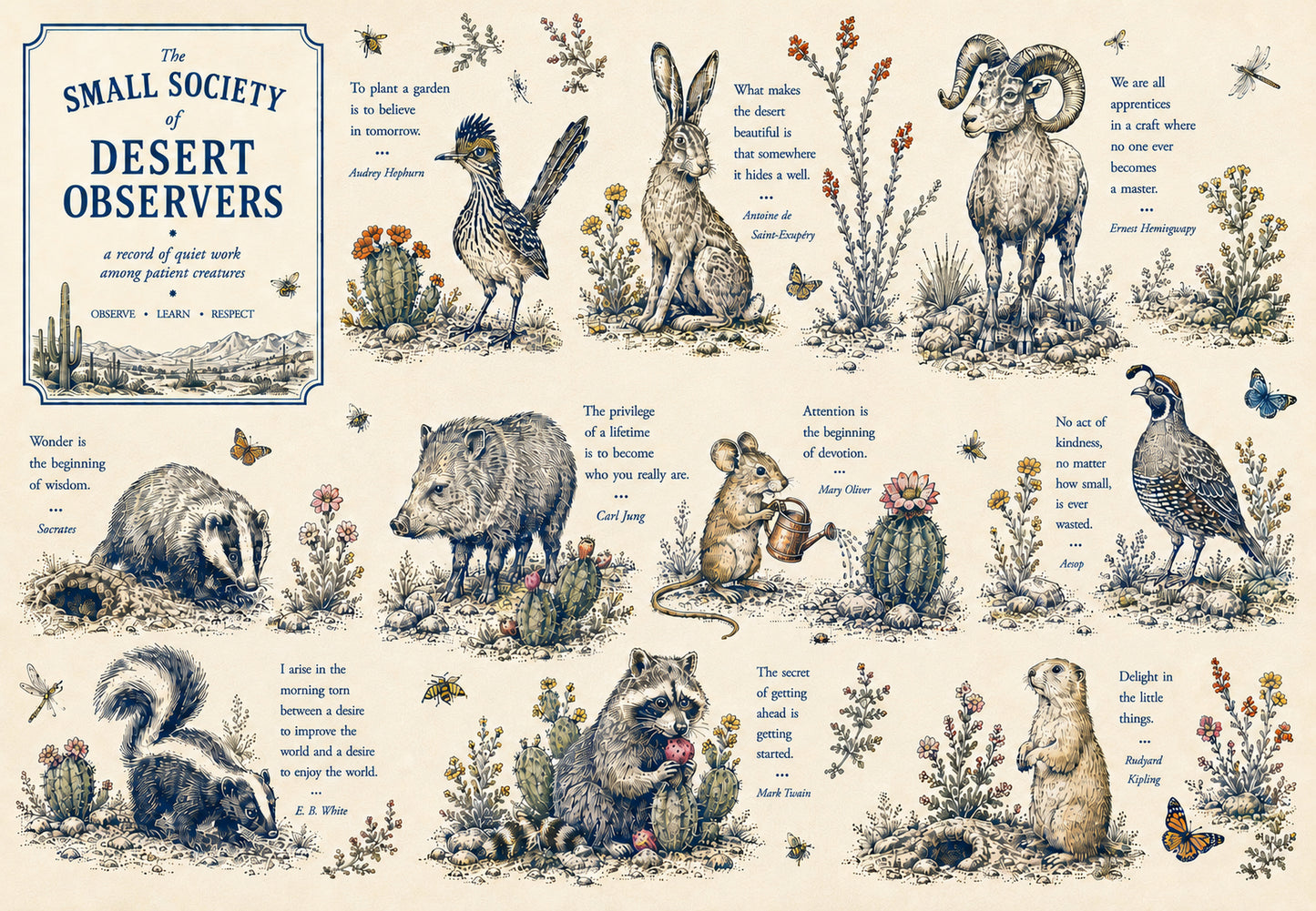 The Small Society of Desert Observers — Collector Gift Wrap Set (2 Sheets)