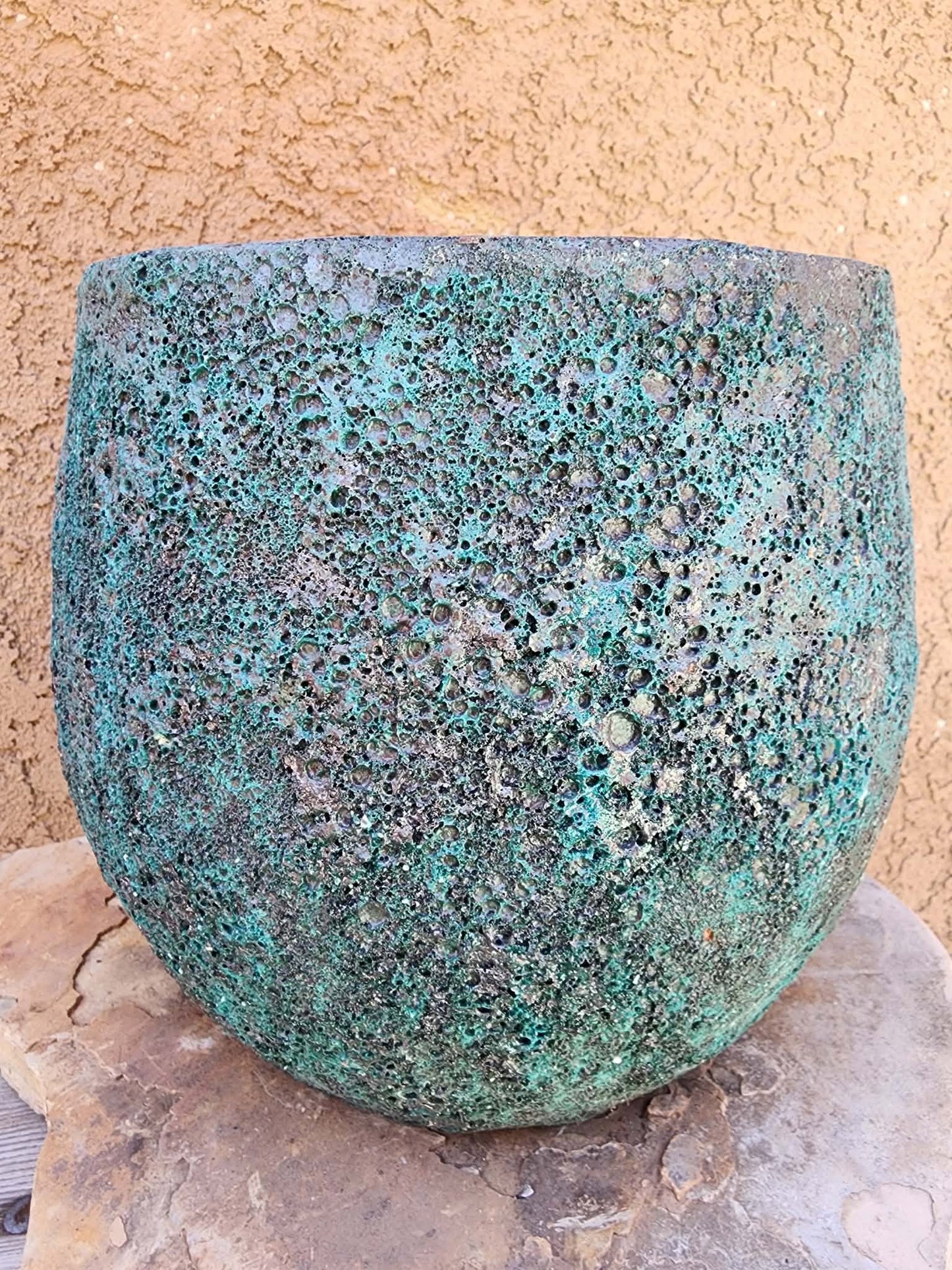 Tuscany Earthen Terra Cotta — Verdigris Relic Planter No. 220
