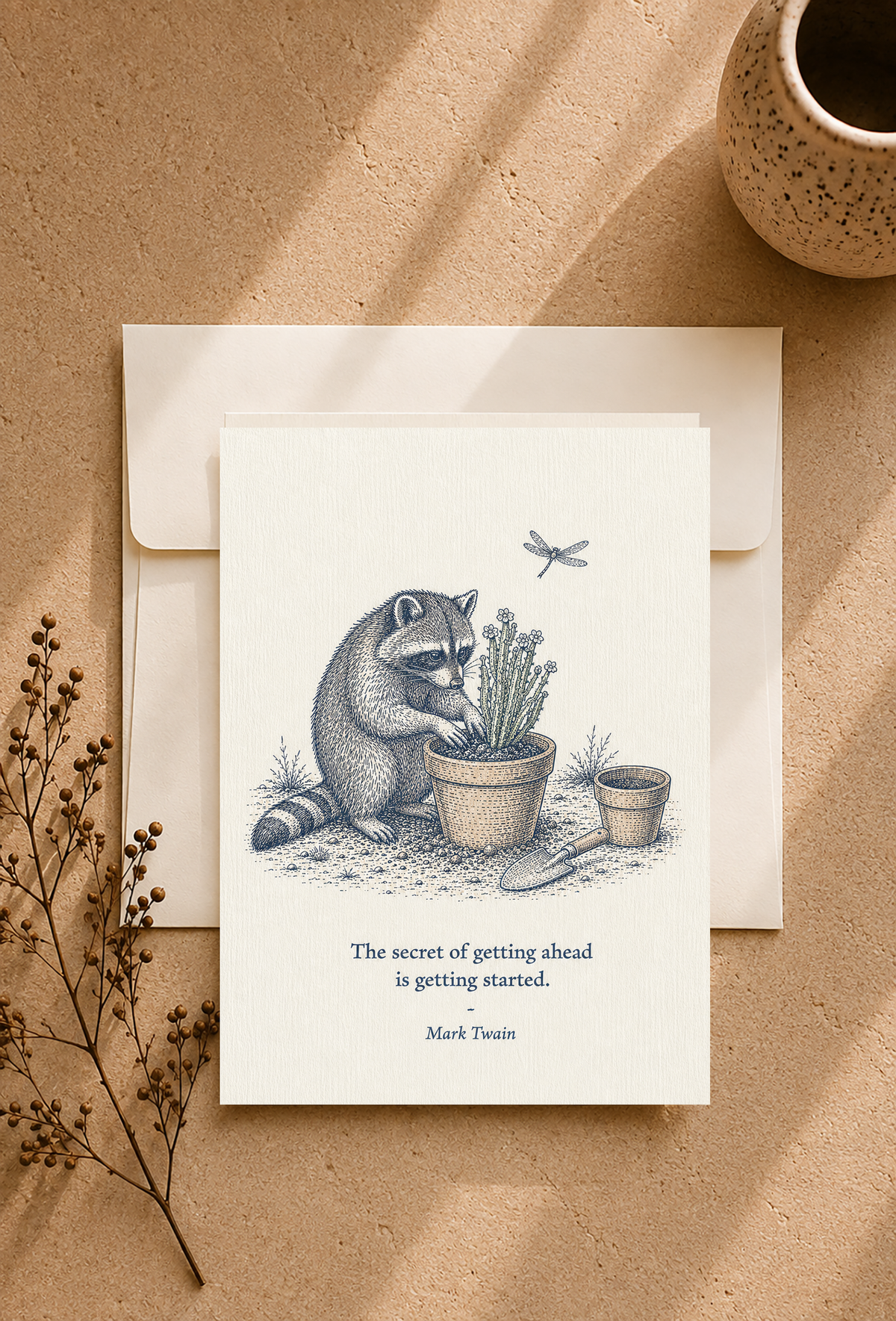 Raccoon — Small Society Art Card