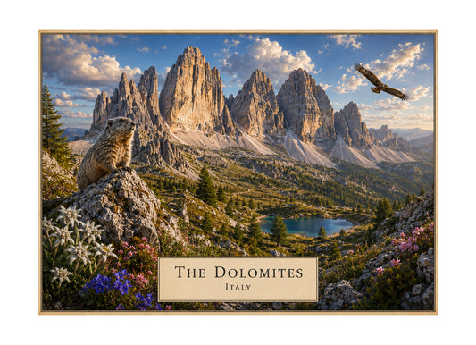 The Dolomites botanical expedition 5 x 7 art card by Shangri-Ha Cactus Ranch
